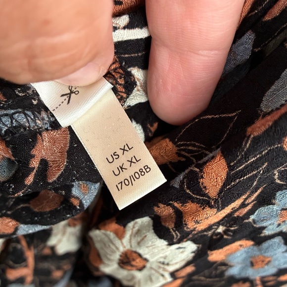 🆕Free People All I Wanted Maxi Slip Dress Black Combo Straps Slit XL🆕 - Picture 13 of 16